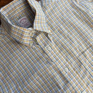Brooks Brothers Men's Regent Plaid Button‎ Down Non Iron All Cotton Shirt Medium